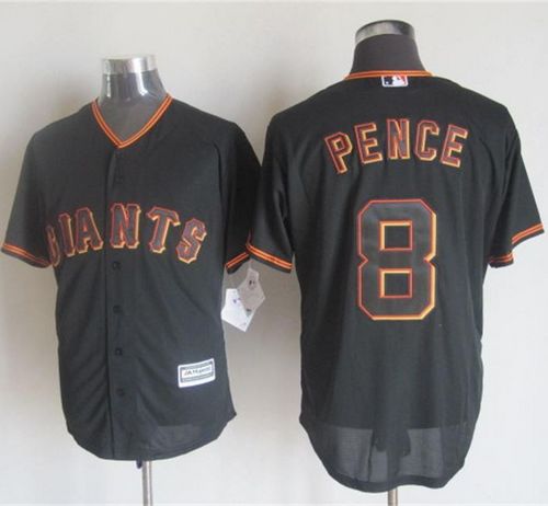 Giants #8 Hunter Pence Black New Cool Base Stitched MLB Jersey - Click Image to Close